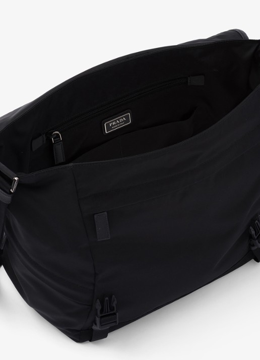 Prada Re-Nylon schoudertas met leren details - detail 6 zwart