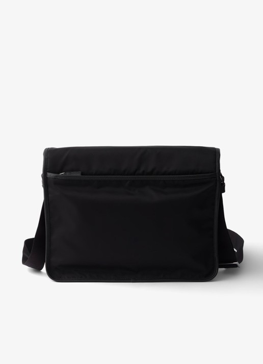 Prada Re-Nylon schoudertas met leren details - achterkant 2 zwart