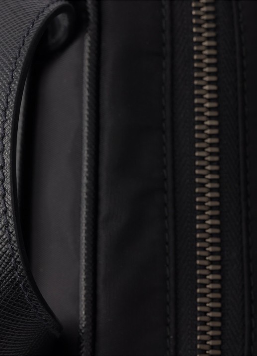 Prada Re-Nylon schoudertas met leren details - detail 4 zwart