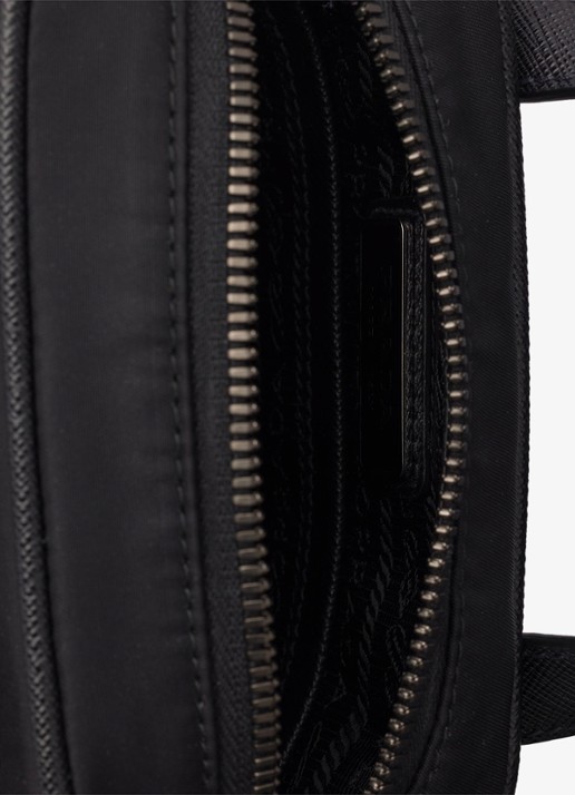 Prada Re-Nylon schoudertas met leren details - detail 6 zwart