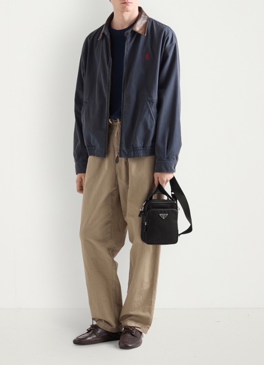 Prada Re-Nylon schoudertas met leren details - detail 7 zwart
