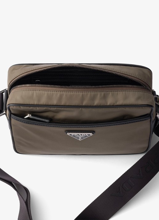 Prada Re-Nylon schoudertas met leren details - detail legergroen