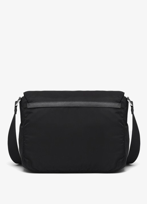 Prada Re-Nylon schoudertas met logo - achterkant 3 zwart