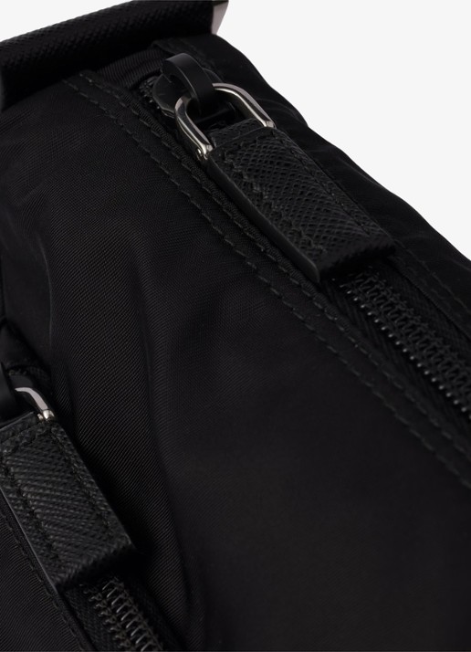 Prada Re-Nylon schoudertas met verstelbare schouderriem - detail 6 zwart