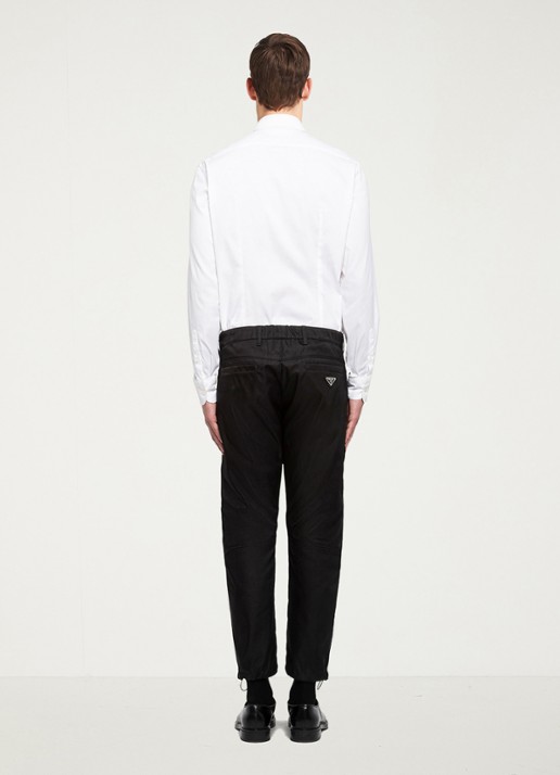 Prada Re-Nylon slim fit pantalon met steekzakken - achterkant 5 zwart