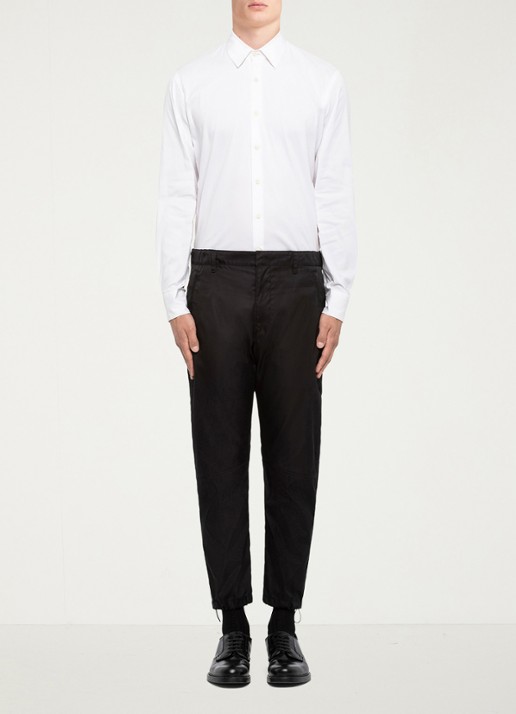 Prada Re-Nylon slim fit pantalon met steekzakken - voorkant 4 zwart