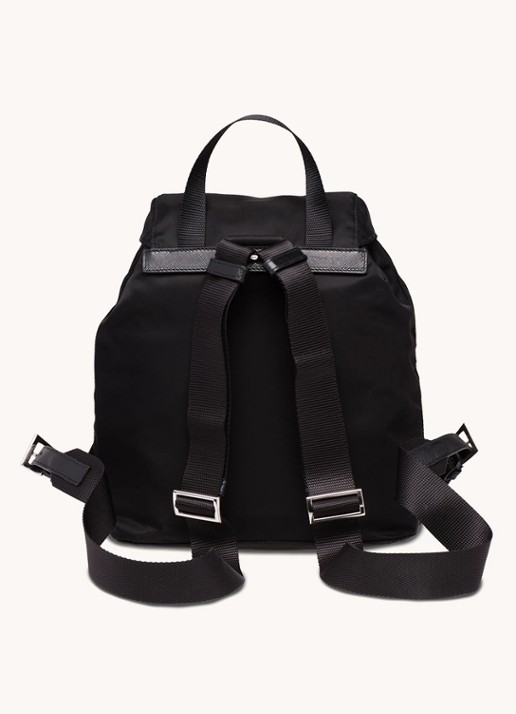Prada Re-Nylon Small rugzak met logo - detail 4 zwart