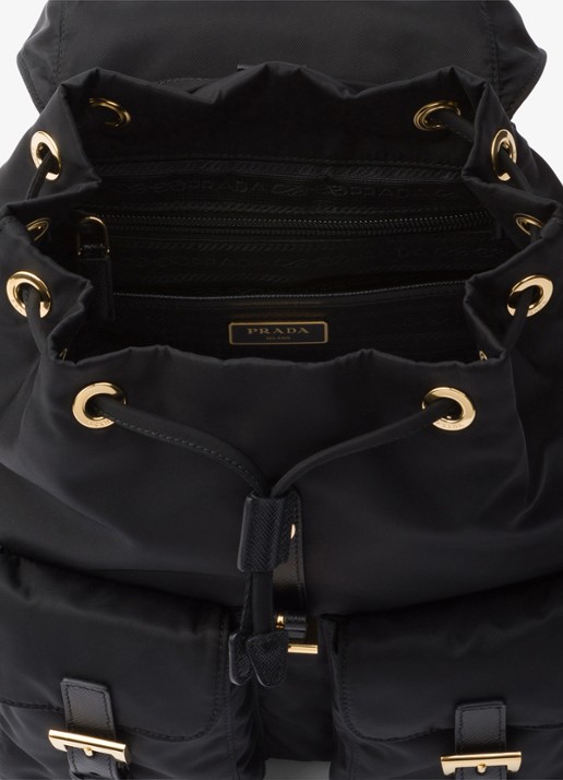 Prada Re-Nylon Small rugzak met logo - detail 5 diepzwart
