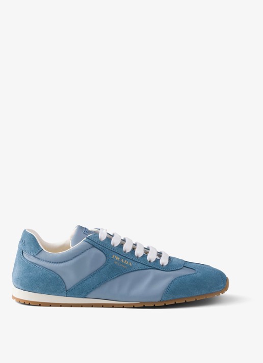 Prada Re-Nylon sneaker met suède details