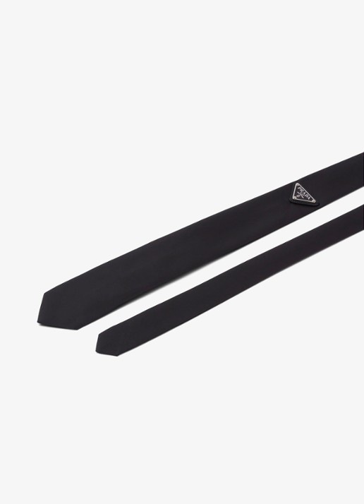 Prada Re-Nylon stropdas met logo - detail zwart