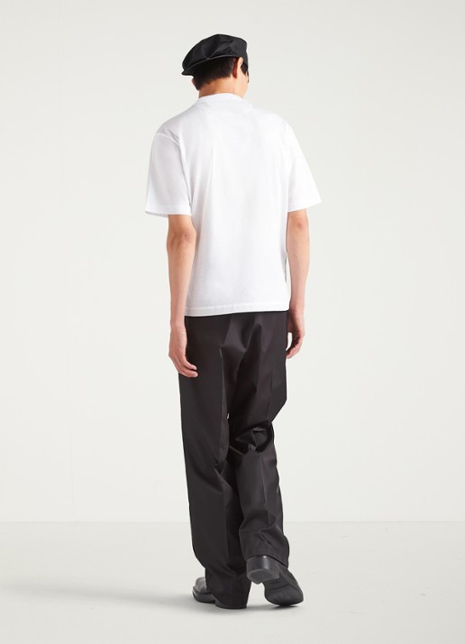 Prada Re-Nylon T-shirt met borstzak en logo - achterkant wit