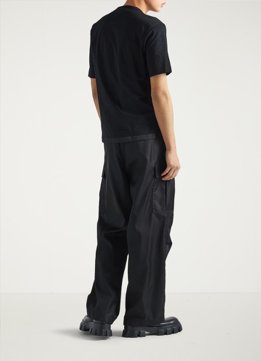 Prada Re-Nylon T-shirt met borstzak en logo - achterkant 3 zwart