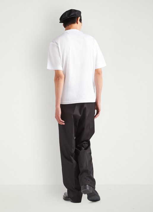 Prada Re-Nylon T-shirt met borstzak en logo - achterkant white
