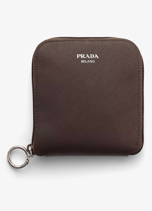 Prada Re-Nylon tasbedel van leer met opbergbare tas