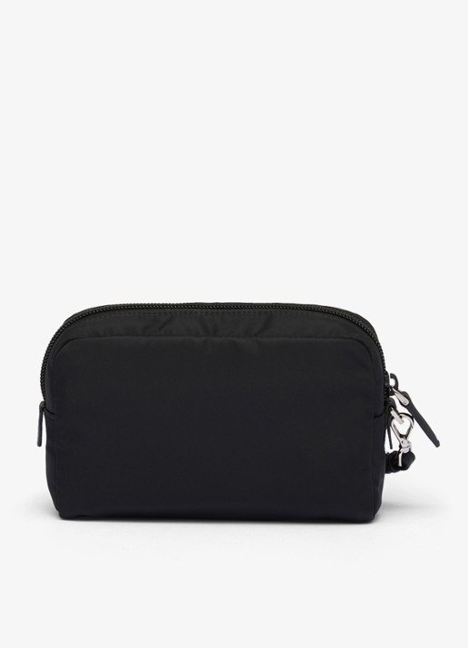 Prada Re-Nylon toilettas met leren details en logo - achterkant zwart