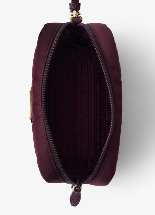 Prada Re-Nylon toilettas met leren details en logo - detail 4 bordeauxrood