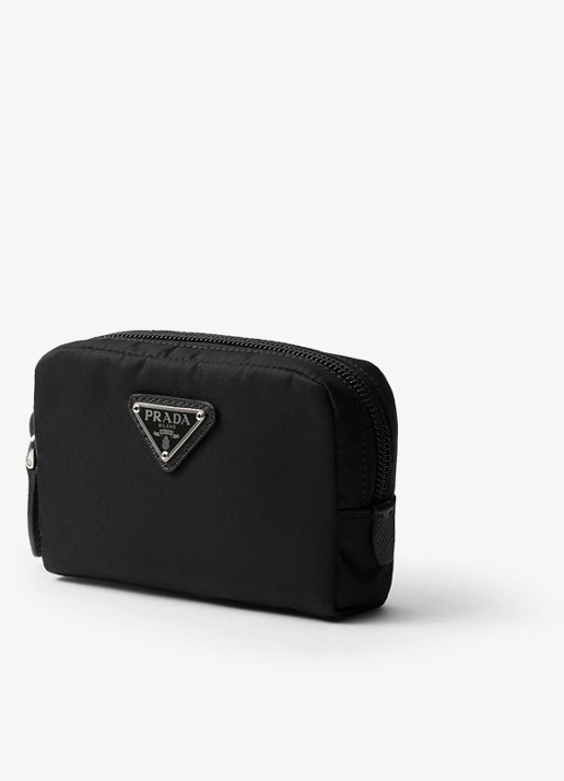 Prada Re-Nylon toilettas met logo - voorkant 2 zwart