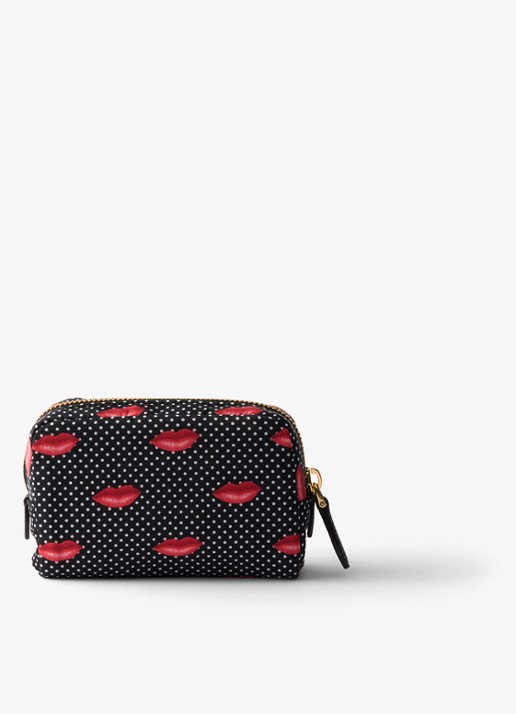 Prada Re-Nylon toilettas met print - achterkant zwart