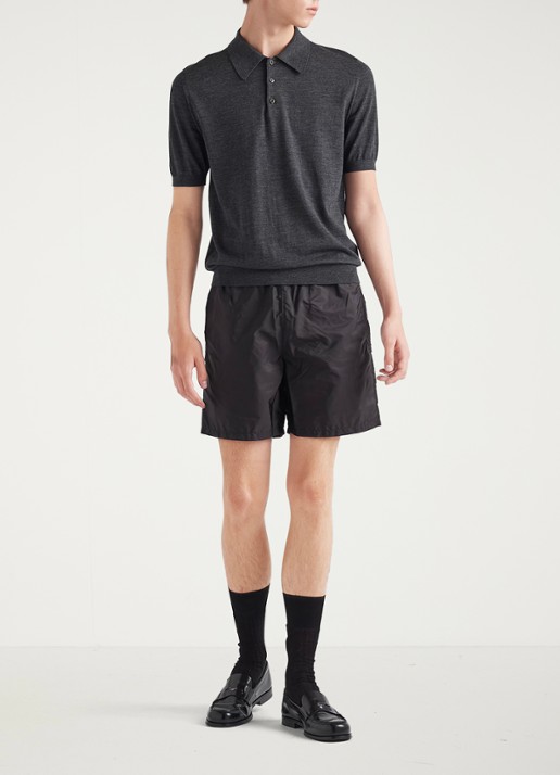 Prada Re-Nylon zwemshorts met steekzakken - voorkant 2 zwart