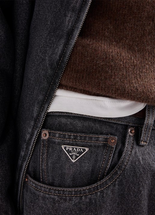 Prada Regular fit jeans met gekleurde wassing - detail 2 zwart