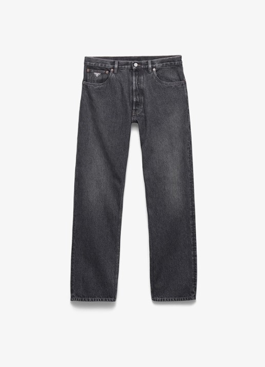 Prada Regular fit jeans met gekleurde wassing - voorkant 5 zwart