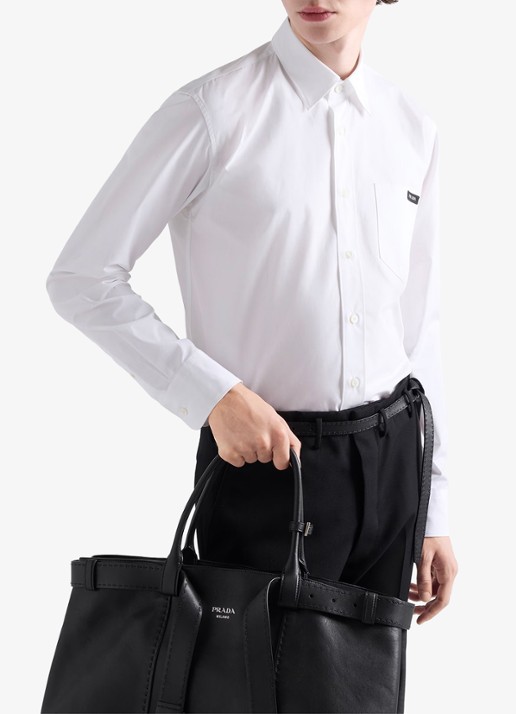 Prada Regular fit overhemd met logo en borstzak