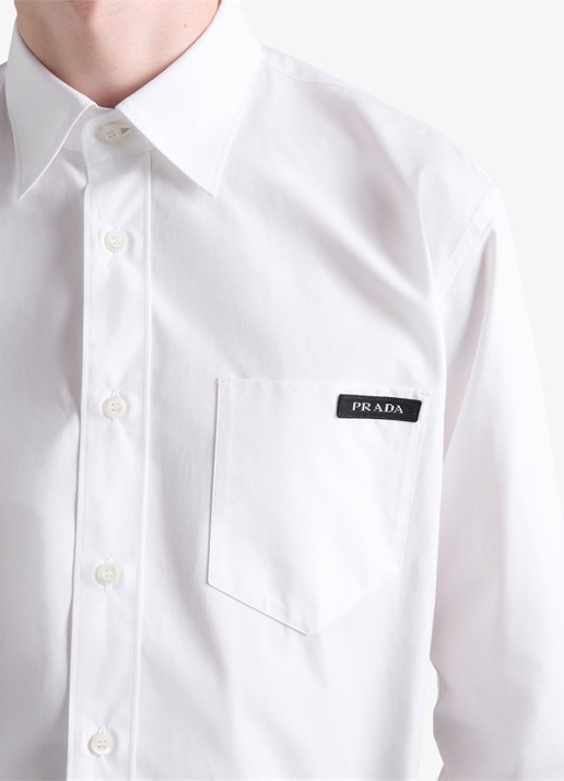 Prada Regular fit overhemd met logo en borstzak - detail 4 wit