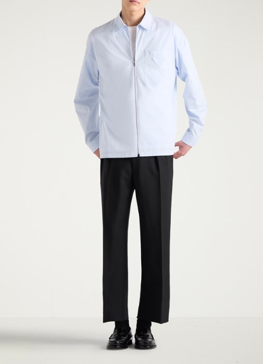 Prada Regular fit overshirt met borstzak - voorkant 3 lichtblauw