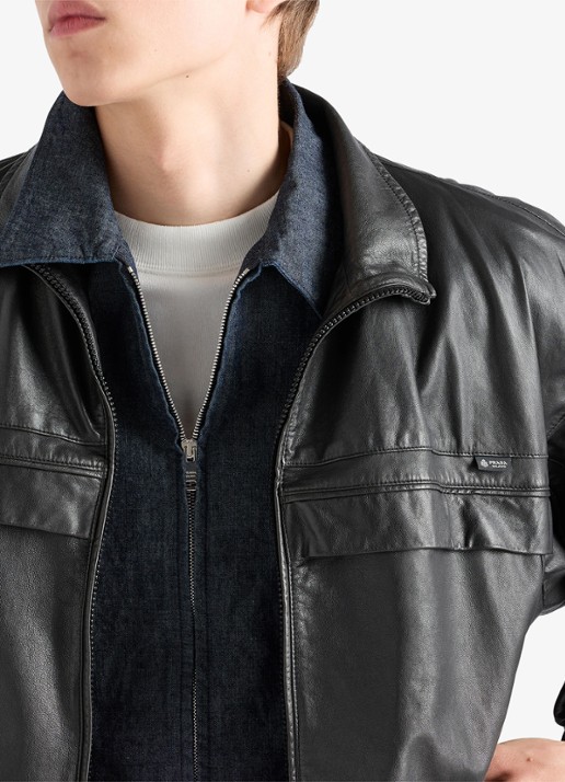 Prada Regular fit overshirt van chambray - detail 5 blauw