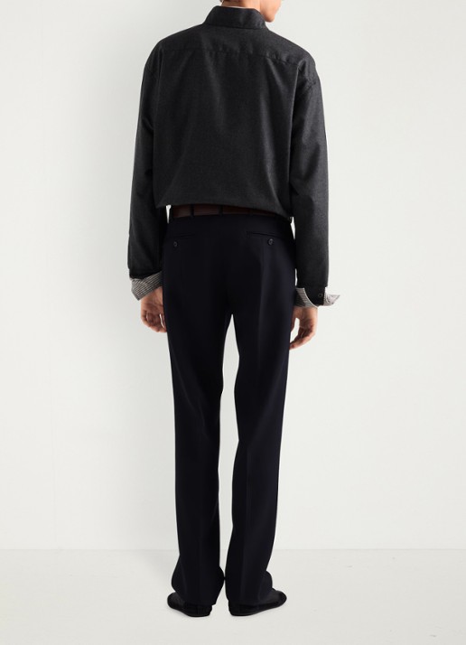 Prada Regular fit overshirt van scheerwol - achterkant 6 donkergrijs
