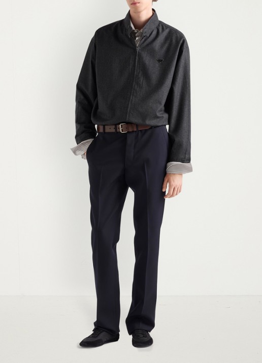 Prada Regular fit overshirt van scheerwol