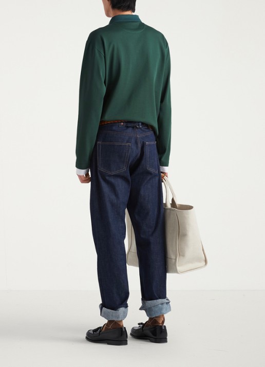 Prada Regular fit polo met contrast - achterkant 3 donkergroen