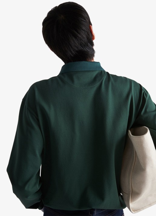 Prada Regular fit polo met contrast - detail 2 donkergroen