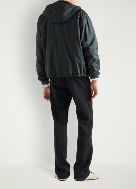 Prada Reversible Re-Nylon jack met ritszakken - achterkant donkergroen