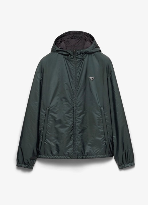Prada Reversible Re-Nylon jack met ritszakken - voorkant 4 donkergroen