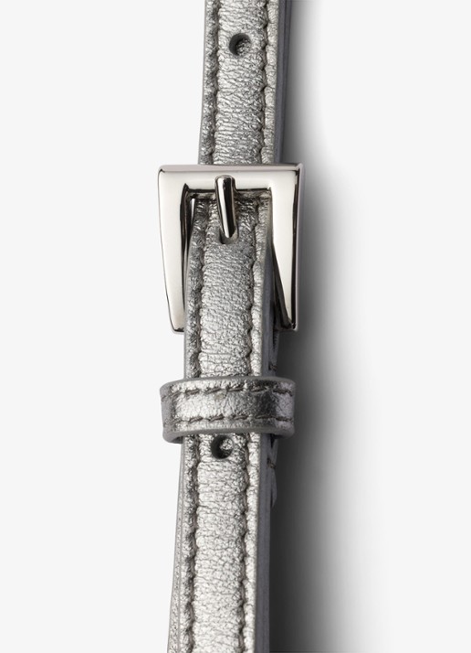 Prada Riem van lamsleer met metallic finish - detail 3 zilver