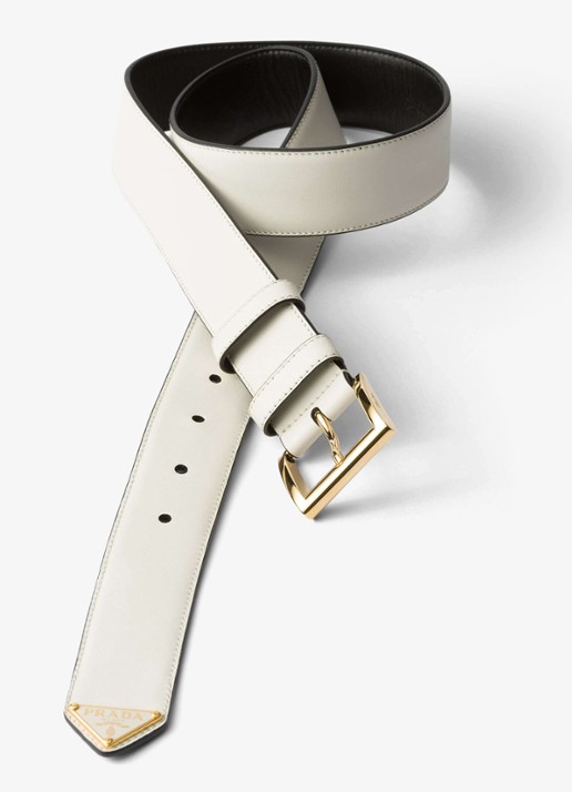Prada Riem van leer - detail 3 wit