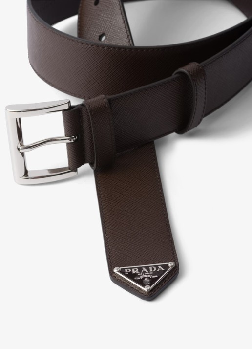 Prada Riem van leer - voorkant 2 donkerbruin
