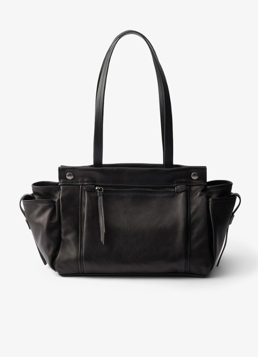 Prada Route Large schoudertas van leer - achterkant 5 zwart
