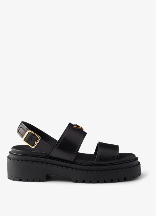 Prada Sandaal van kalfsleer - voorkant 2 zwart