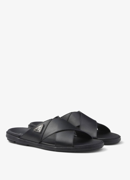 Prada Sandaal van kalfsleer - detail zwart