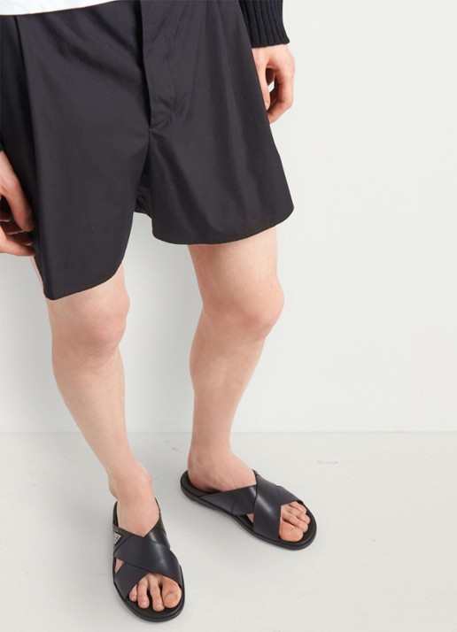 Prada Sandaal van kalfsleer - voorkant 6 zwart