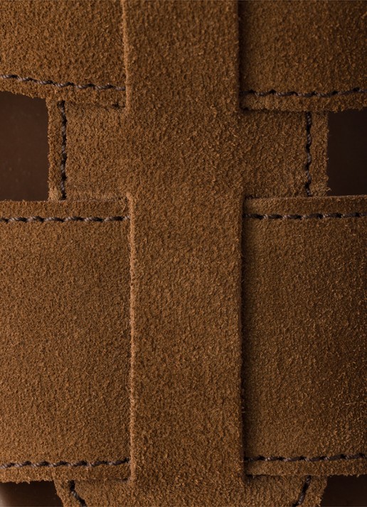 Prada Sandaal van suède - detail 2 bruin