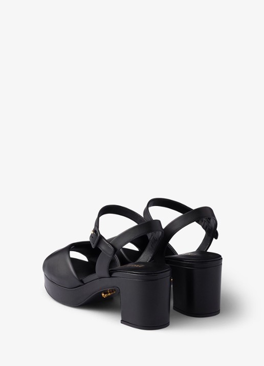 Prada Sandalette van leer - achterkant 3 zwart
