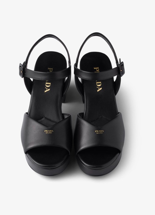 Prada Sandalette van leer - detail zwart
