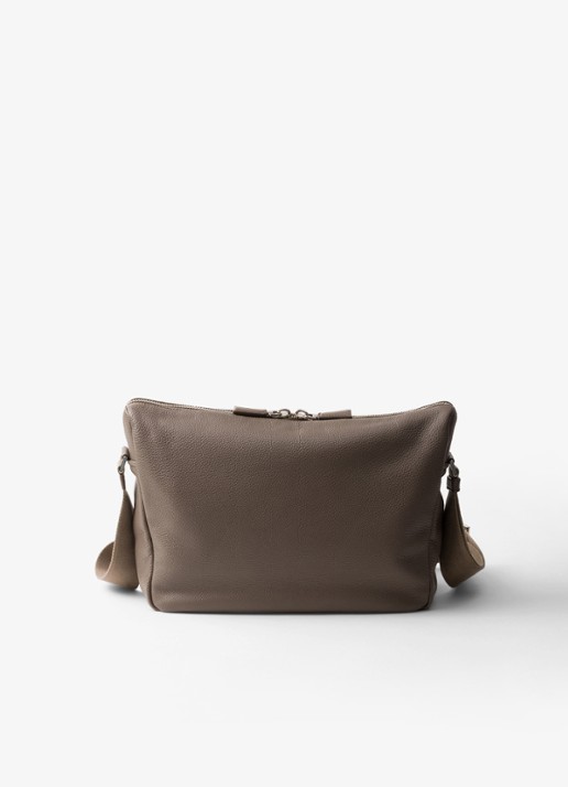 Prada Schoudertas van kalfsleer - achterkant taupe