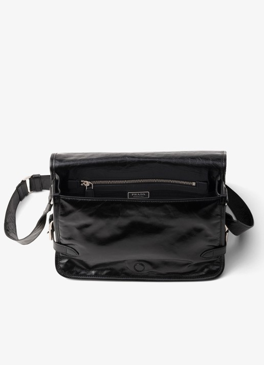 Prada Schoudertas van kalfsleer - detail 6 zwart