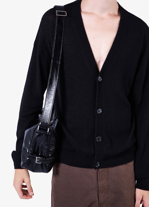 Prada Schoudertas van kalfsleer - detail 5 zwart