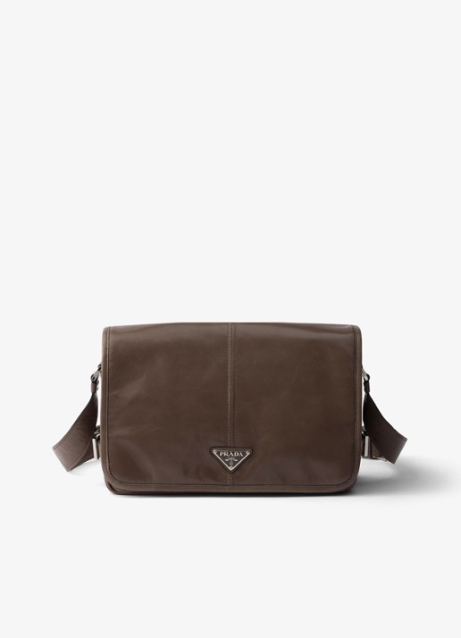 Prada Schoudertas van kalfsleer - voorkant 4 taupe