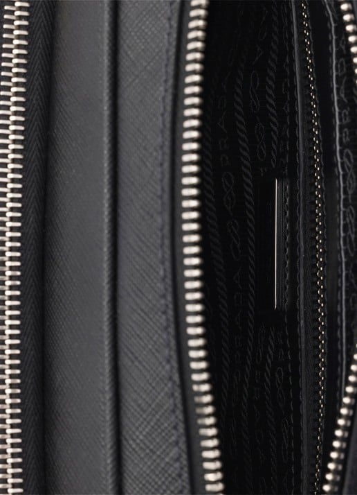 Prada Schoudertas van kalfsleer - detail 2 zwart